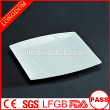Placa de porcelana de lado placa de porcelana branca quadrada de alta qualidade